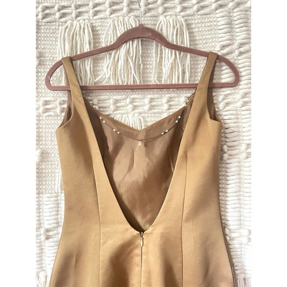Vintage 90's Early 200's Allen Schwartz Desiree Silk Dress in Bronze - Picture 9 of 9